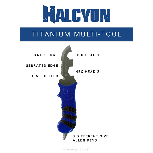 Halcyon Multitool Titanium w angled 'H' Sheath